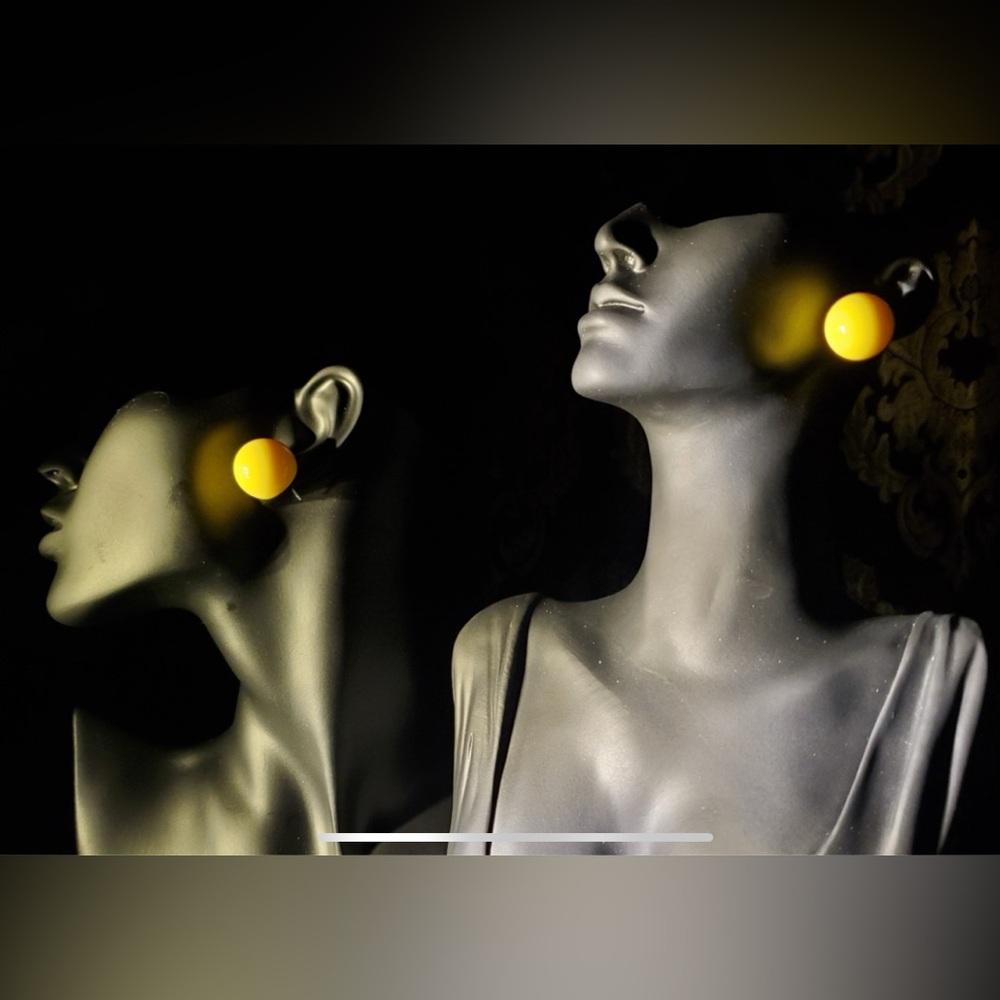 Yellow Ball Stud Earrings - Women Jewelry